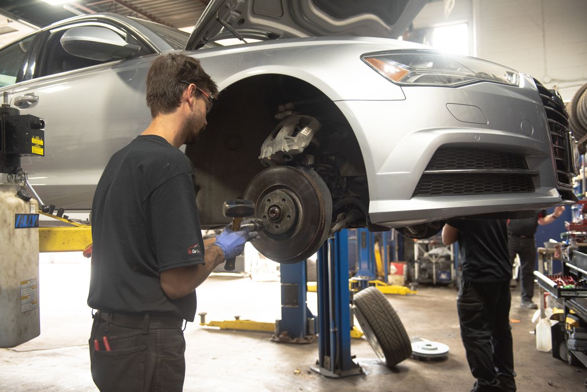 Suspension and wheel alignment work at Urban Automotive in Oakville
